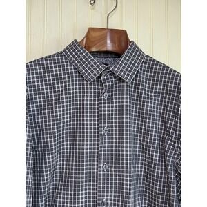Pronto Uomo Shirt Mens XL Black White Plaid Casual Modern Fit Stretch Button Up